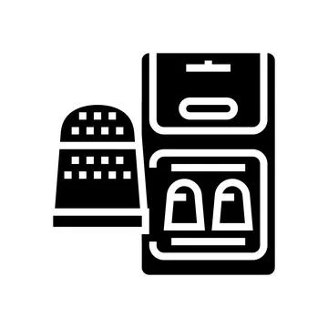 Thimble accessory glyph icon vector illustration 库存插图
