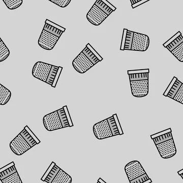 Thimble embroidery hobby vector seamless pattern Illustrazione stock