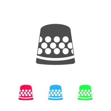 Thimble icon flat. Stock Illustration