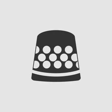 Thimble icon flat. Stock Illustration