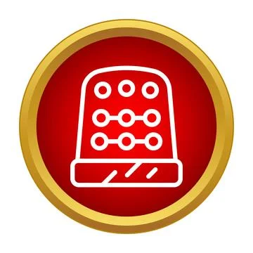 Thimble icon representing needlework and sewing protection Stock Illustration