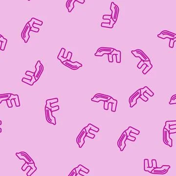 Thimble ring embroidery hobby line vector seamless pattern 스톡 일러스트