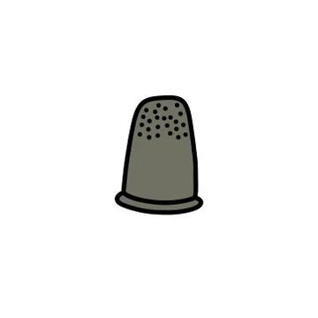 Thimble for sewing doodle icon, vector illustration Stock Illustration