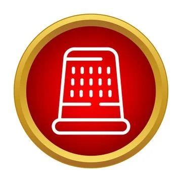 Thimble sewing tool icon in red circle Stock Illustration