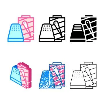 Thimble with thread color icon vector series イラスト素材