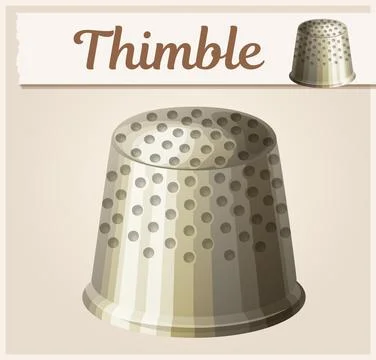 Thimble vector icon, tailor tool cartoon illustration, sewing supply realistic Stock-Illustration