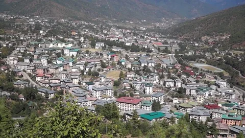 Thimphu - capital of Bhutan 스톡 동영상 84124755