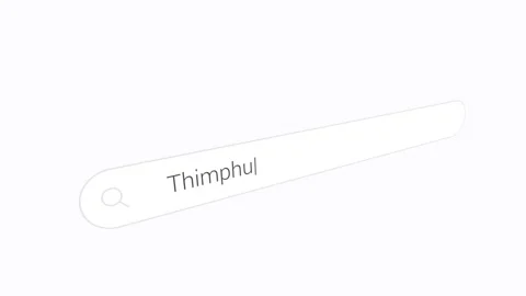 Thimphu City Into The Internet Search Field. Close-up Shot Stock Footage 335408951
