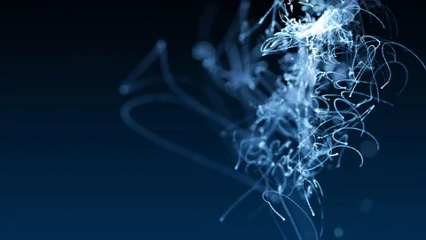 Thin abstract lines move in any direction in dark space Stock Footage 122992377