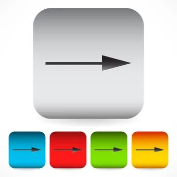 Thin and long arrow on rounded shape Stock Illustration