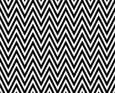 Thin black and white horizontal chevron striped textured fabric background Stock Illustration