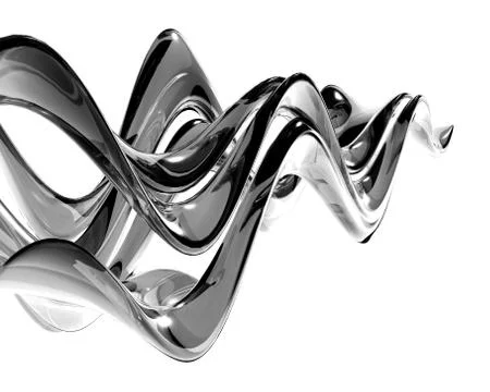 Thin black glass waves Stock Illustration