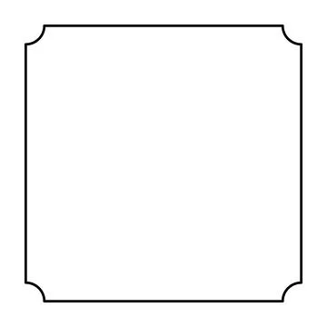Thin black line border elegant inverted rounded corners Stock Illustration