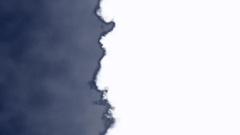 Thin black line undulates beneath drifting blue ink splotches Video stock 329898207