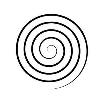 Thin black spiral symbol. Simple flat vector design element Stock Illustration