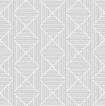 Thin black square rhombus seamless pattern. Geometry simple square in square Stock-Illustration