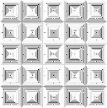 Thin black square seamless pattern. Geometry simple square in square vector Illustrazione stock