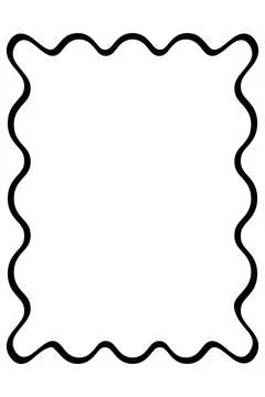 Thin Black Wavy Rectangle Frame with Organic Curved Border Illustrazione stock