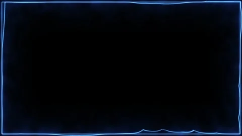 Thin Blue Energy Frame High-Bias Glow Border Loop on Black Background HD Stock Footage 326979759