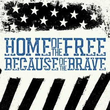 Thin Blue Line Flag. American Flag with Thin Blue Line. Home of the free, bec Stock Illustration