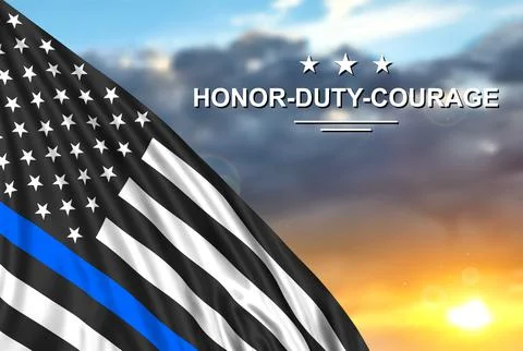 Thin Blue Line Stock Illustration