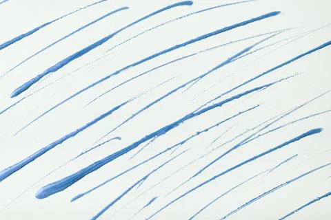 Thin blue lines and splashes drawn on white background. Abstract art backdrop 스톡 일러스트