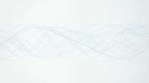 Thin blue mathematical wave lines flow in a seamless loop Stock Footage 341402190