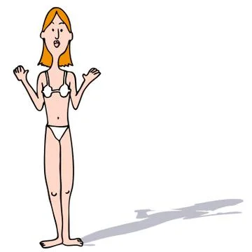 Thin body type girl Illustrazione stock