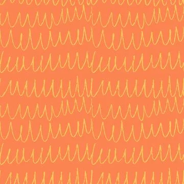 Thin Brush curly lines seamless pattern. Pencil kids squiggles ornament Stock Illustration