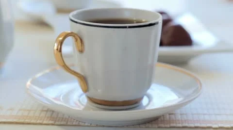 Thin captain and coffee Video stock 22319122