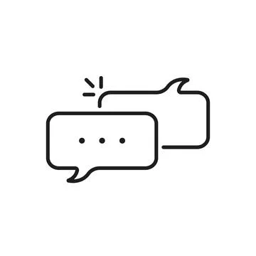 Thin chat room linear popup icon Stock Illustration