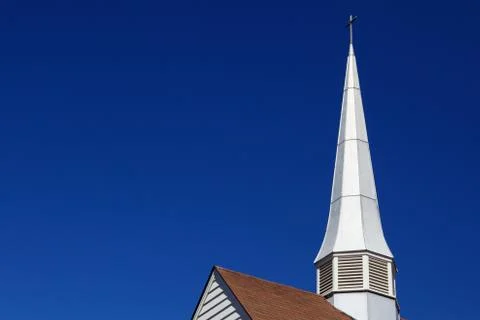 Thin church steeple Stock Photos