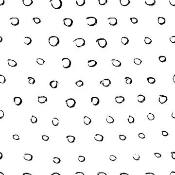 Thin circles brushstrokes seamless pattern. Thib round lines grunge texture Stock Illustration