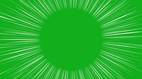 Thin circular white radial dash lines animated on green screen flash comic Stock Footage 335218159