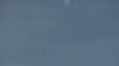 Thin cirrus and contrail Stock Footage 54730499