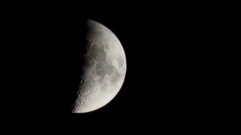 Thin Cloud Moving in Front of the Moon, UK Stock Footage 254461892