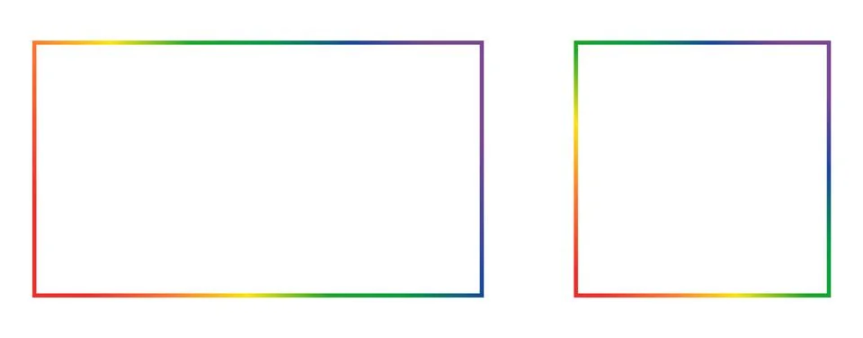 Thin color empty vector frame isolated on white background. Modern design for イラスト素材