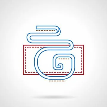 Thin color line party streamer decor vector icon Stock Illustration