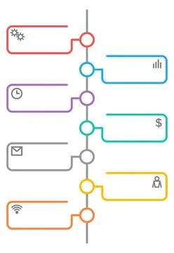 Thin color line timeline template. Infographic chart Stock Illustration