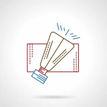 Thin color line vector sky lantern icon Stock Illustration