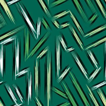 Thin color lines on a green background seamless graffiti pattern Stock Illustration