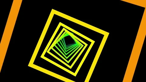 Thin Colorful Squares Retro Psychedelic Tunnel Ride VJ Motion Background Loop Stock Footage 77311371