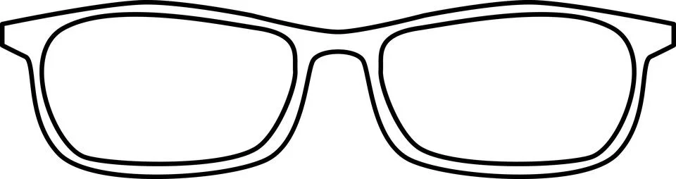 Thin Contour Line Of Rectangular Summer Sunglasses Stock Illustration