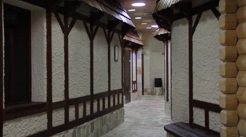 Thin corridor inside sauna area in luxury spa 動画素材 62150715