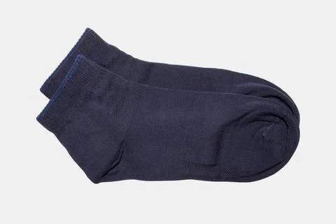 Thin cotton socks on a white background. Stock Photos