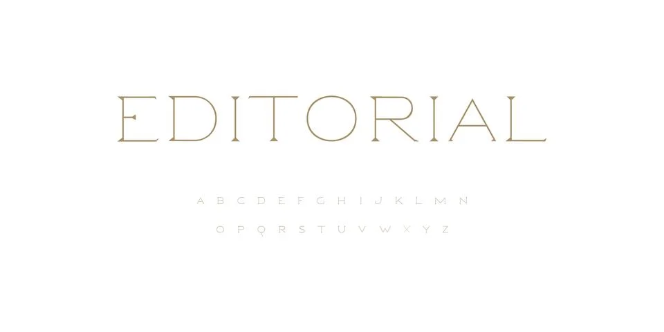 Thin couture style serif font alphabet for editorial headlines, fashion branding Stock Illustration