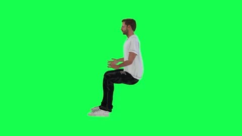 A thin criminal man in a green screen with a white t-shirt and black pants, whit Stock-Footage 248000153