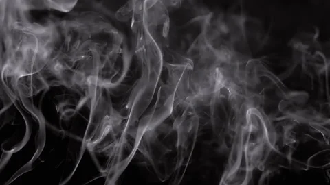 Thin Curls of Grey Smoke Rise Up, Filling Empty Space Stock Footage 263820260