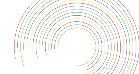 Thin curved arcs against light backdrop with soft pastel tones Stock Illustration