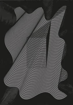 Thin curved lines that perform an elegant pattern, on a black background. Stock Illustration